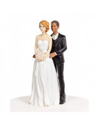 Chic Interracial Wedding Cake Topper