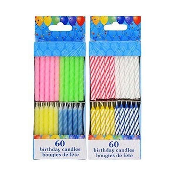 Spiral Birthday Candles Pastel Brights