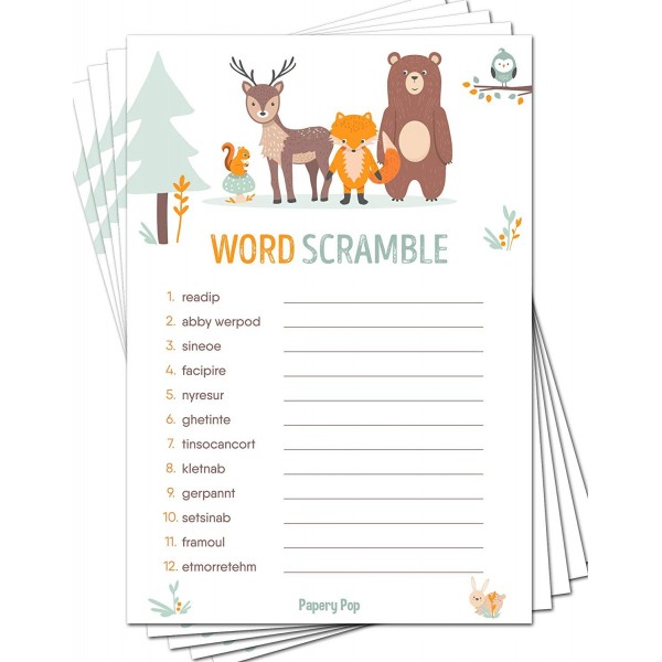 Baby Word Scramble Game Cards