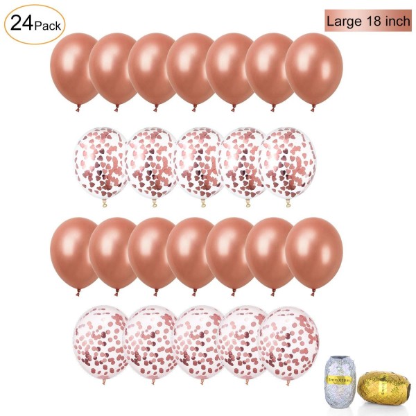 Rose Gold Confetti Balloons Set