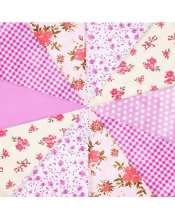 JA005 Pink Floral Gingham Baby Shower Banner Party Decoration Pennant Flags 