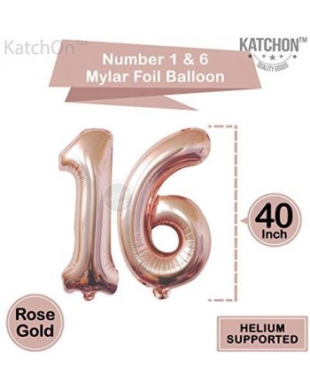 Foil Mylar Rose Gold Balloons Party Decorations Rose Gold Party Supplies for Engagement Birthday Baby Shower Wedding 32 Foot Balloons String KatchOn Rose Gold Number 0 Balloon