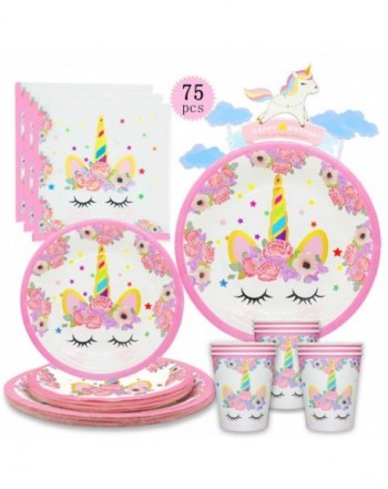 Unicorn Plates Napkins Birthday Supplies