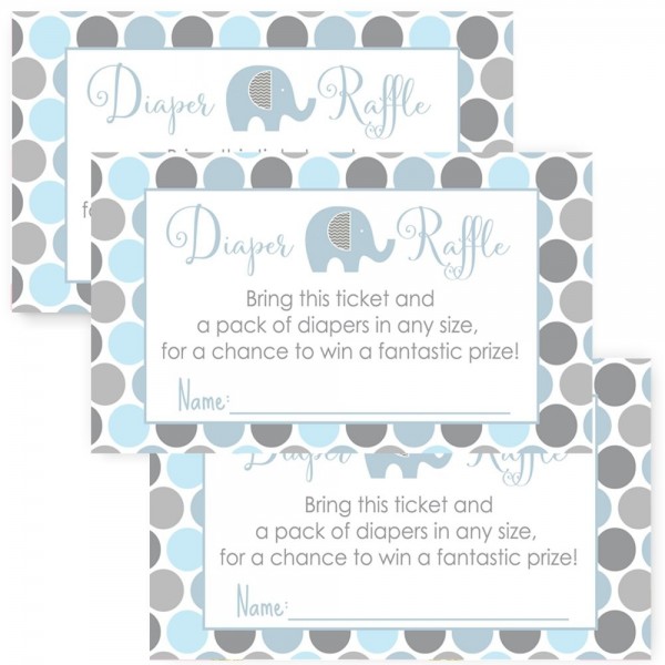Elephant Shower Diaper Raffle Invitation