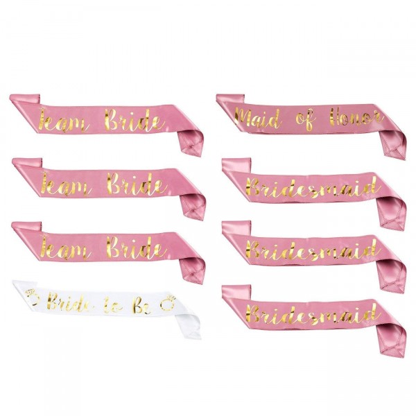 Juvale 8 Pack Bachelorette Sashes Bride