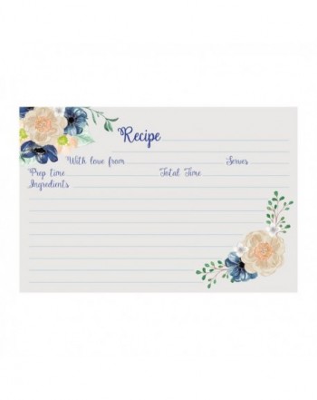 Recipe Cards Set Floral Design