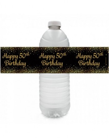 Black Birthday Party Bottle Labels