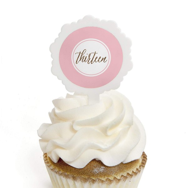 Chic 13th Birthday Cupcake Stickers