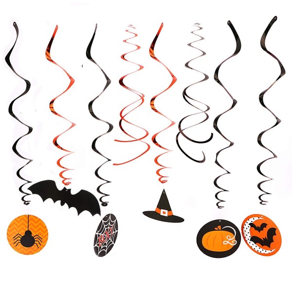 30 Pieces Halloween Hanging Swirl Party Decorations-Witches and Bats ...