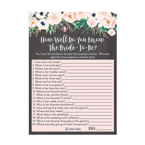 Wedding Bachelorette Guessing Question Engagement