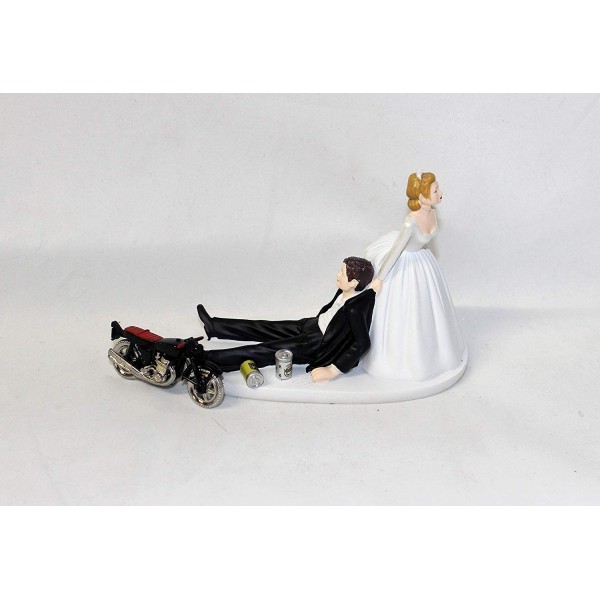 Wedding Bridal Drunk Motorcycle Topper