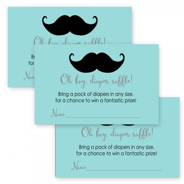 Mustache Shower Diaper Raffle Invitation