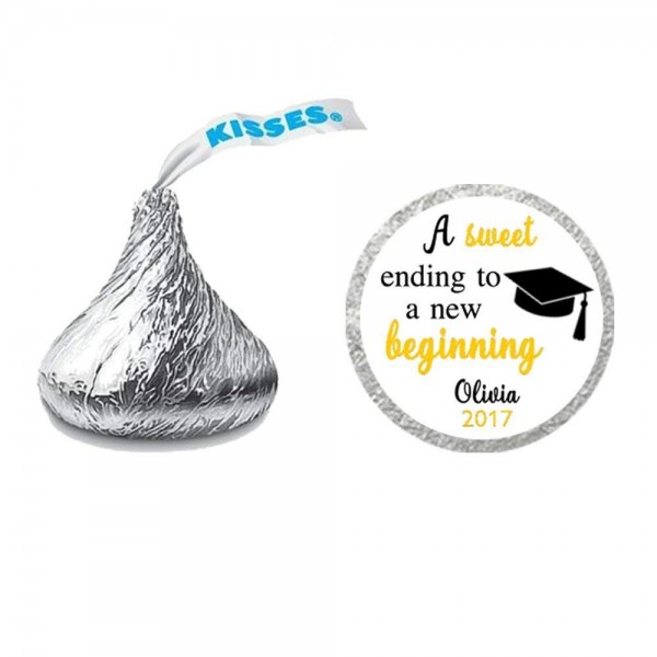 Personalized Graduation Chocolate Kiss Stickers