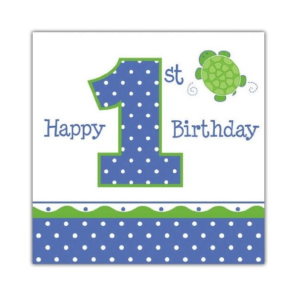 16 Count Paper Napkins Turtle Birthday