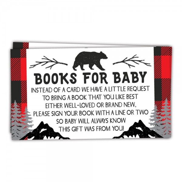 Lumberjack Books Shower Request Cards