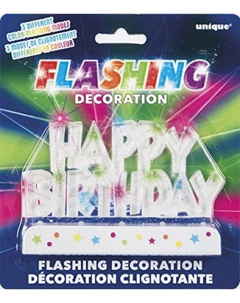 Multicolor Flashing Birthday Topper Decoration x