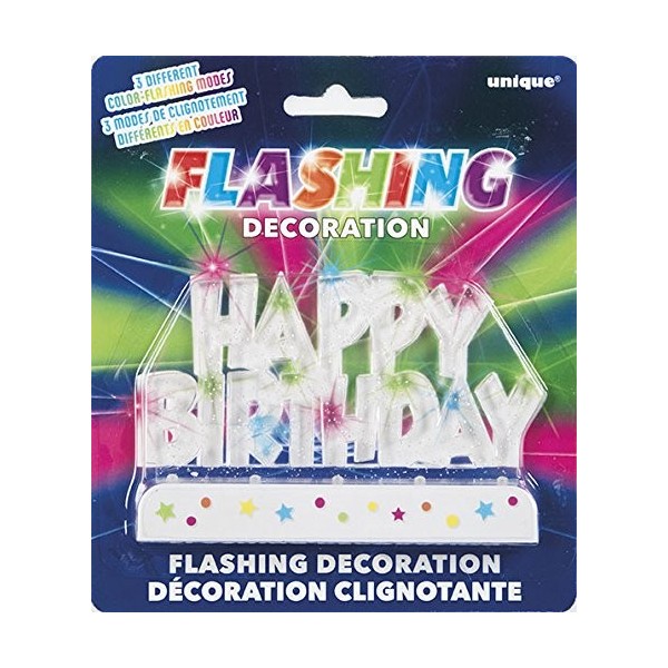 Multicolor Flashing Birthday Topper Decoration x