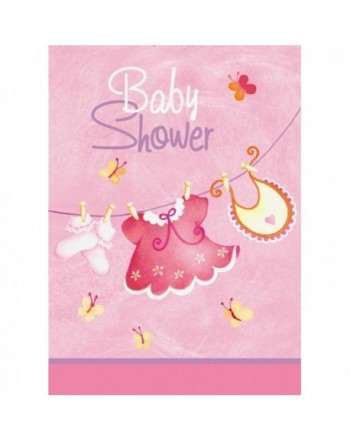 Pink Clothesline Girl Shower Invitations