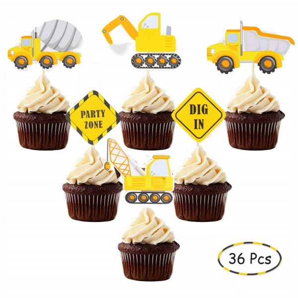 Construction Excavators Decorations Birthday Pre assembled