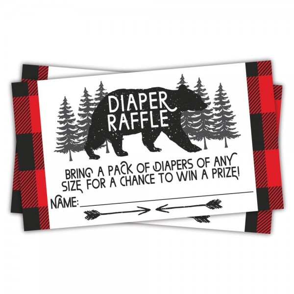 Lumberjack Diaper Raffle Tickets Count