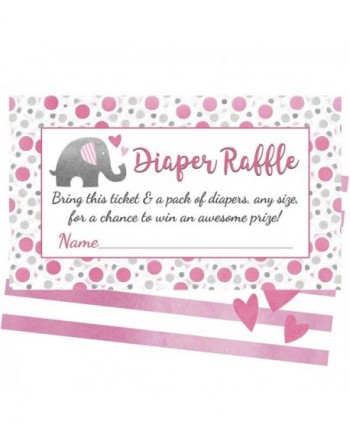 Pink Elephant Diaper Raffle Tickets