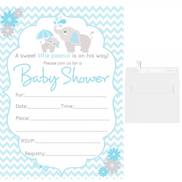 Blank Shower Invitations Elephant Envelopes Blank Shower Invitations Elephant Envelopes