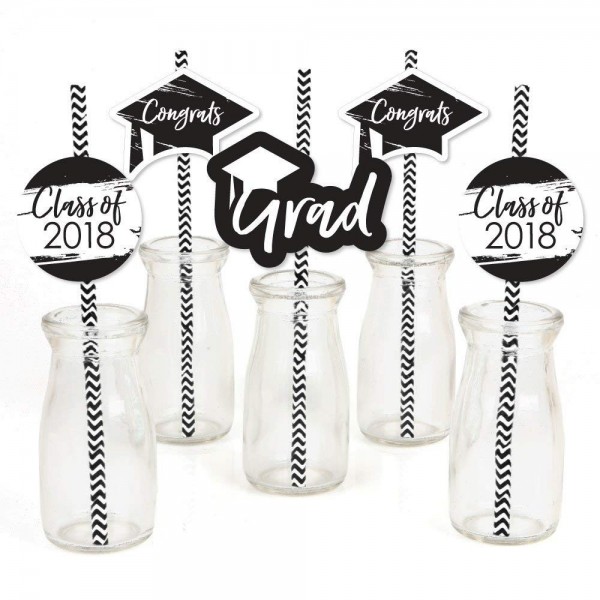 Black White Grad Graduation Decorative