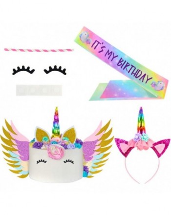 QtGirl Birthday Headband Eyelashes Decoration