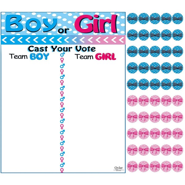 Qyler Shower Gender Reveal Stickers