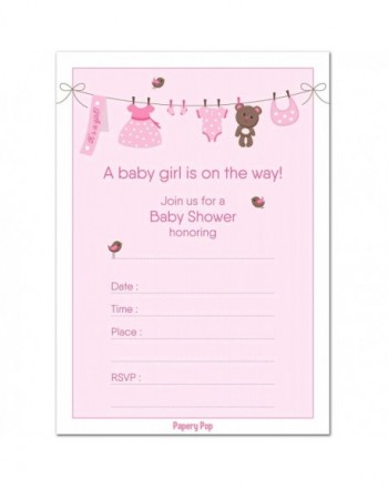 Baby Shower Invitations Girl Envelopes
