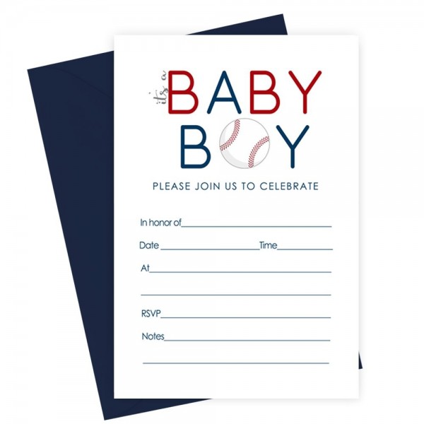 Baseball Baby Shower Invitations Envelopes