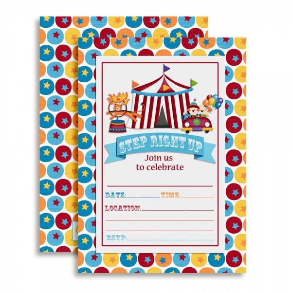 Carnival Invitations Birthday Envelopes AmandaCreation