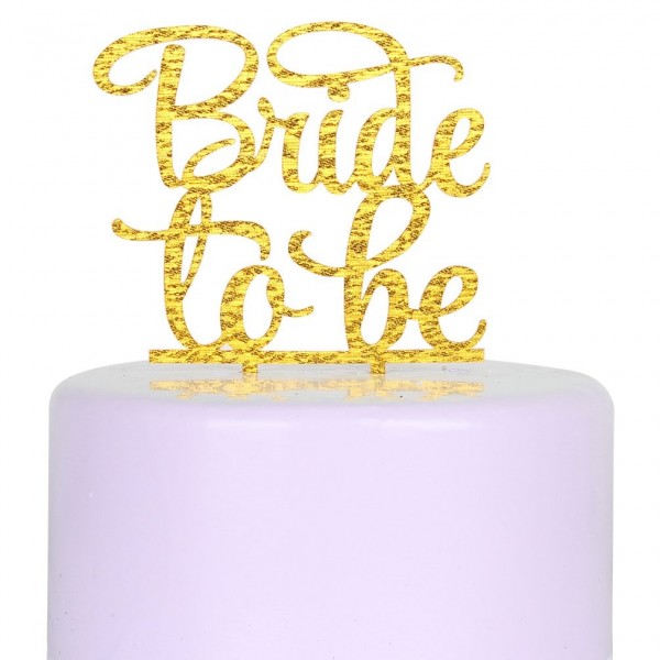 Gold Bride Acrylic Cake Topper