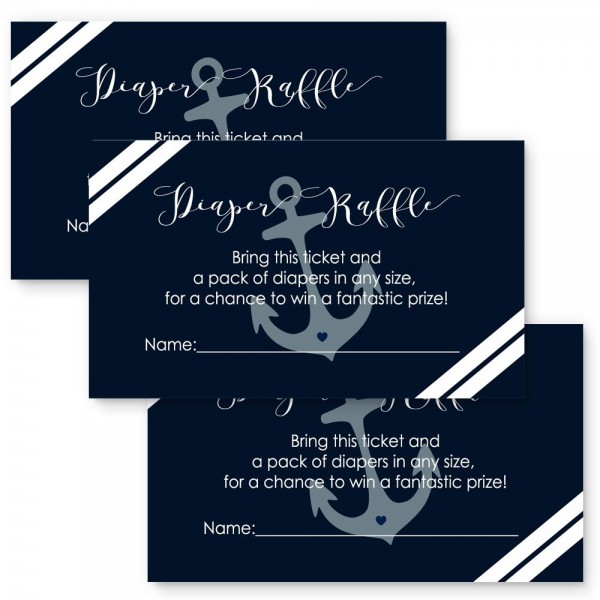 Nautical Shower Diaper Raffle Invitation