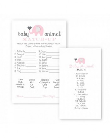 Elephant Shower Animal Match Cards