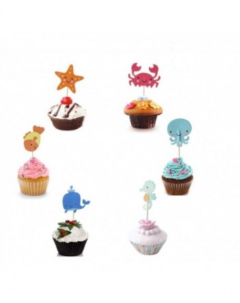 Antallcky Cupcake Starfish Toppers birthday