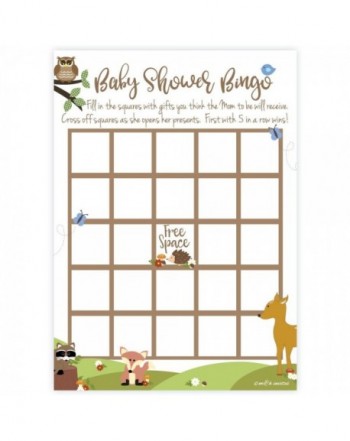 Woodland Animals Shower Bingo Cards