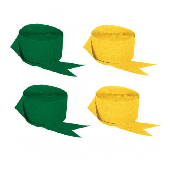 Green Yellow Crepe Paper Streamers