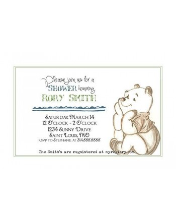 Customized Classic Winnie Shower Invitation