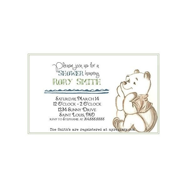 Customized Classic Winnie Shower Invitation