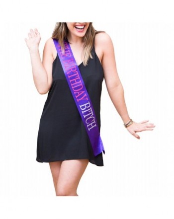 Birthday tch Purple Satin Sash