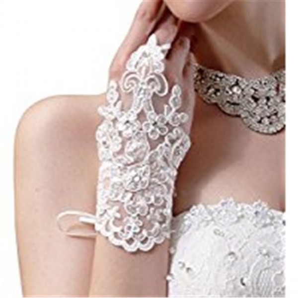 Gloves Hemlock Wedding Fingerless Rhinestone