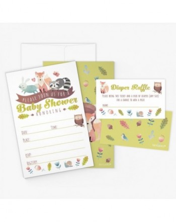 Woodland Animals Invitations Tickets Envelopes