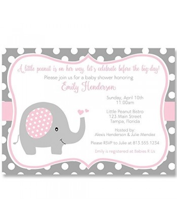 Elephant Invitations Sprinkle Printed Envelopes