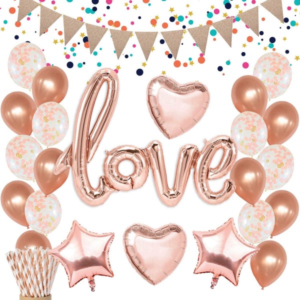 Rose Gold Love Balloons Decorations