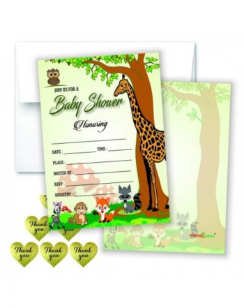 Woodland Invitations Envelopes Stickers Neutral