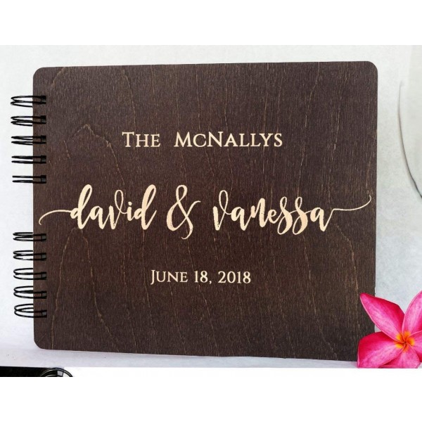 Wood Wedding Guest Book 8 5