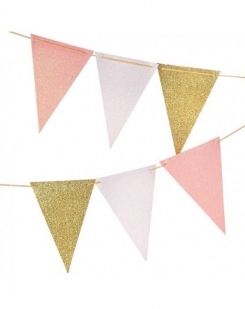 Vintage Pennant Glitter Garland Triangle