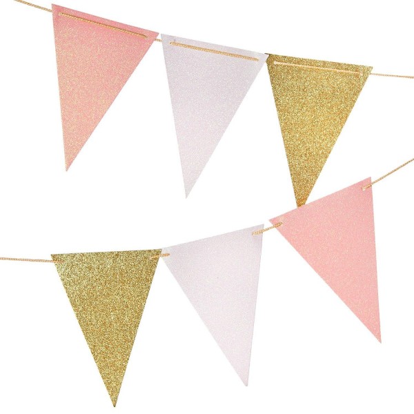 Vintage Pennant Glitter Garland Triangle