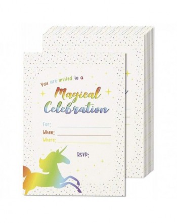 Unicorn Party Invitations Fill Envelopes